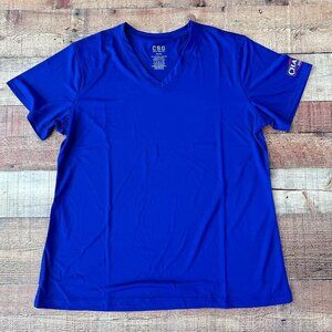 CSG champs sports gear Royal Blue v-neck tshirt women's xl